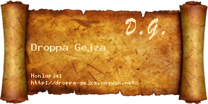 Droppa Gejza névjegykártya